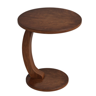 Wrought Studio Solid Wood C-Shaped Round End Table | Wayfair